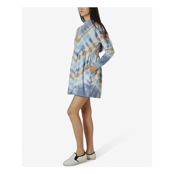 ULTRA FLIRT Womens Shift Mini Dress Light Blue Tie Dye Juniors XS - Picture 3 of 3